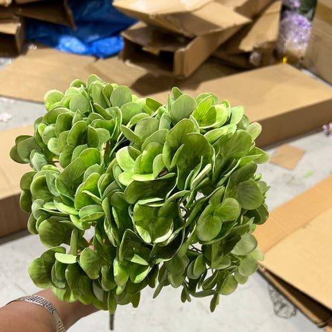 New Artificial Flower Green Hydrangea Bunch 5 head