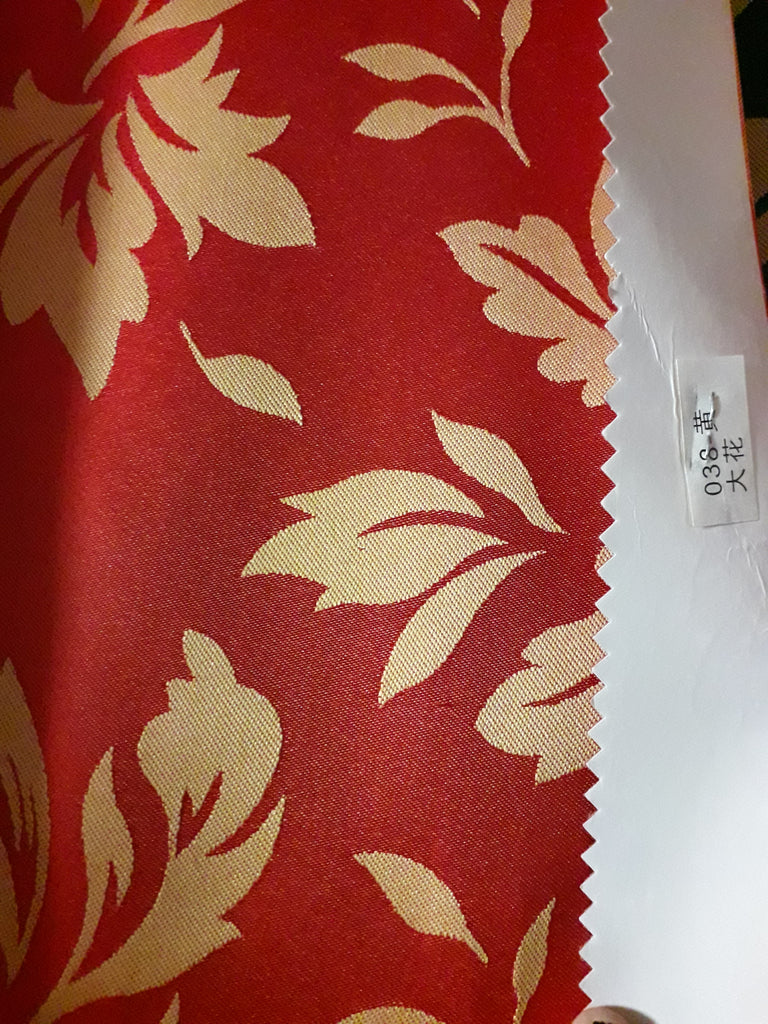 Sequin Table Cloth Square 90"x156 (red with leaf)- 038