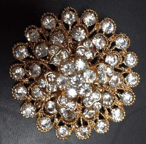 Gold Rhinestone Diamond Brooch decoration - Richview Glass Wedding Supplies