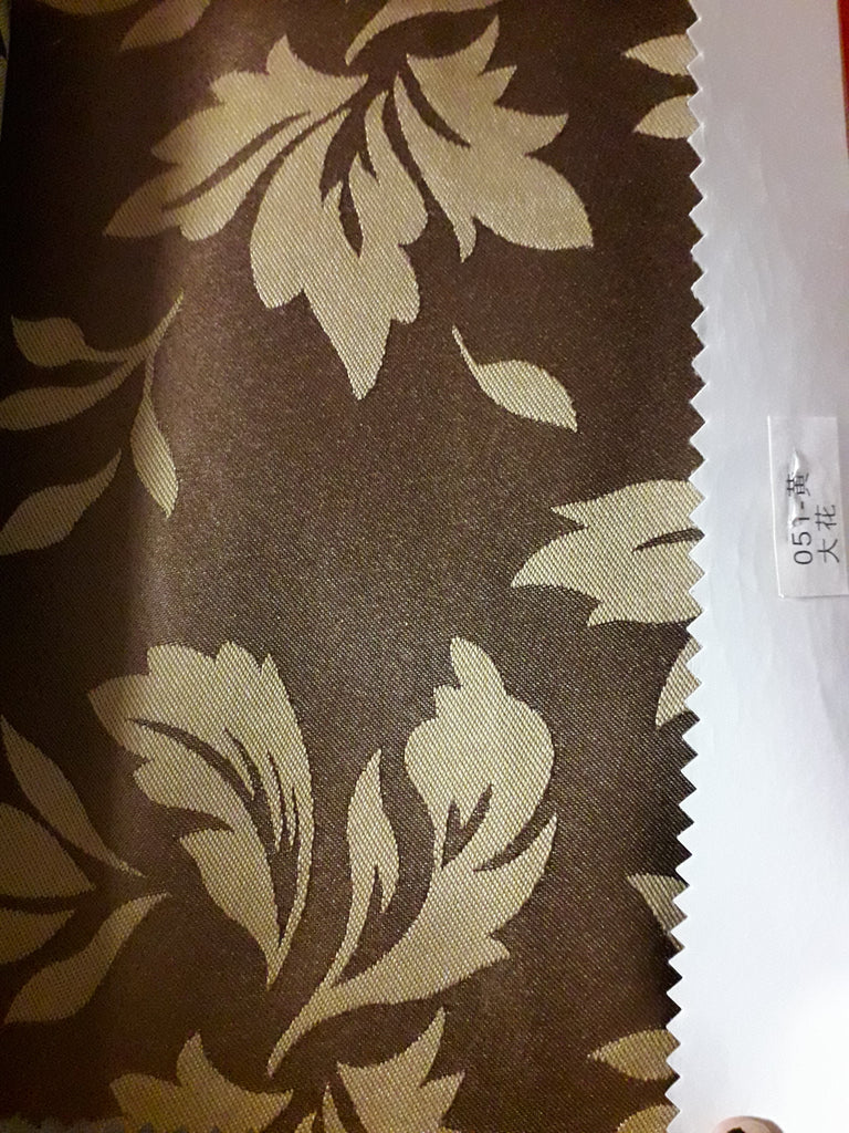 Sequin Table Cloth Square 90"x156 (brown with leaf)- 051