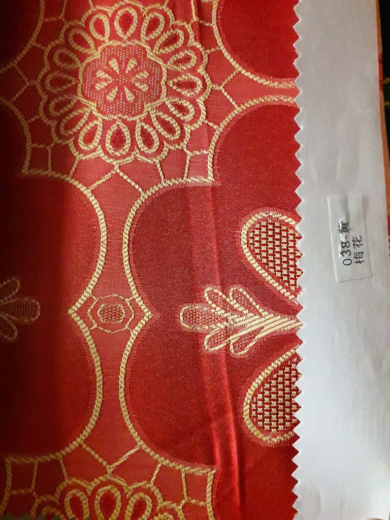 Sequin Table Cloth Square 90"x156 (red with yellow flower)- 038