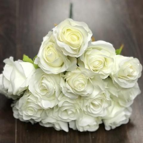 18 HEAD ROSE BUNCH WITHOUT LEAVES IN (IVORY) - Viva La Rosa