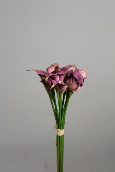 REAL TOUCH CALLA LILY LILIES MINI 12/BUNCH SB112 white