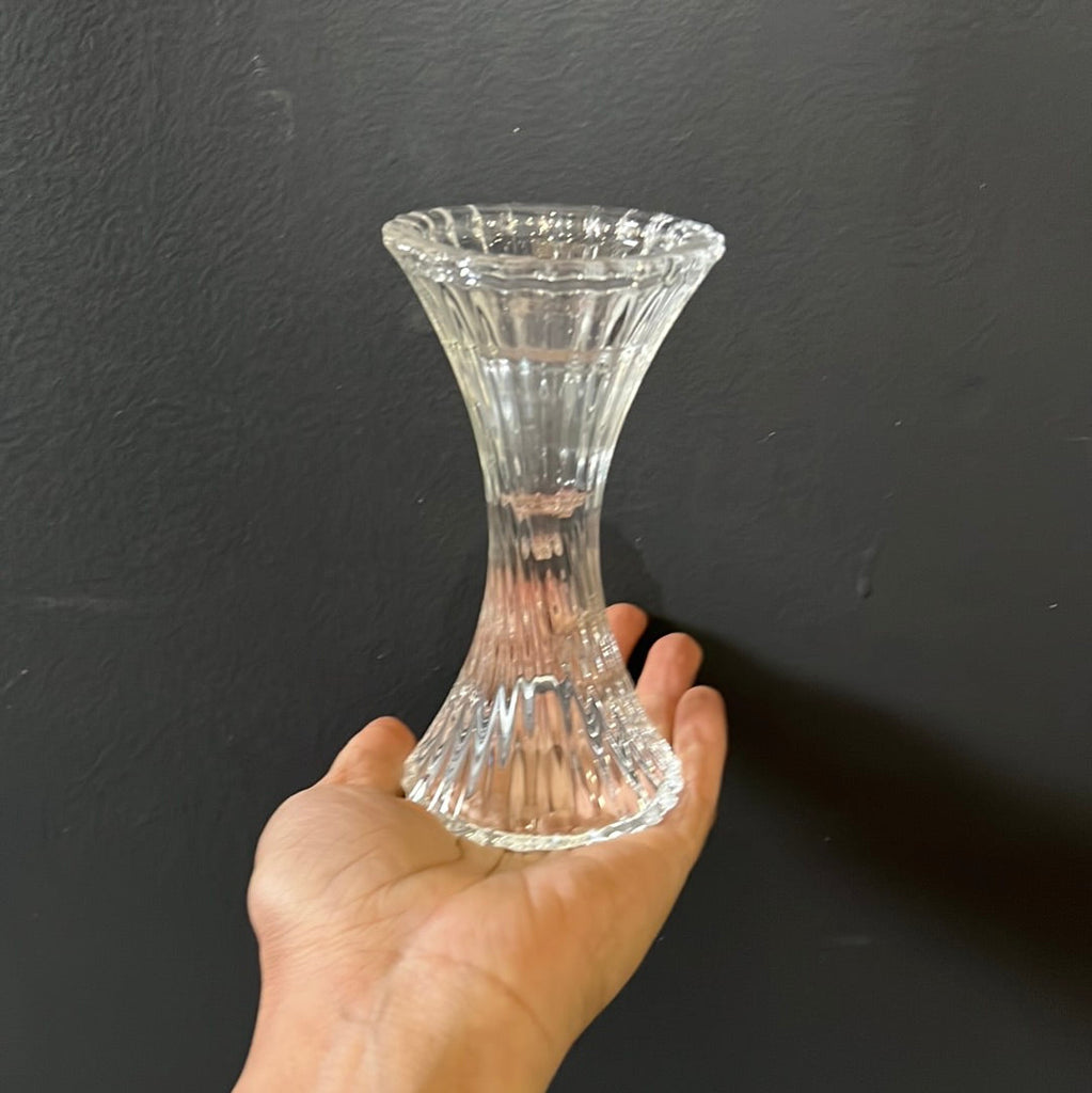 New 5" Glass crystal CANDLEHOLDER candle holder vertical line (S) ripple