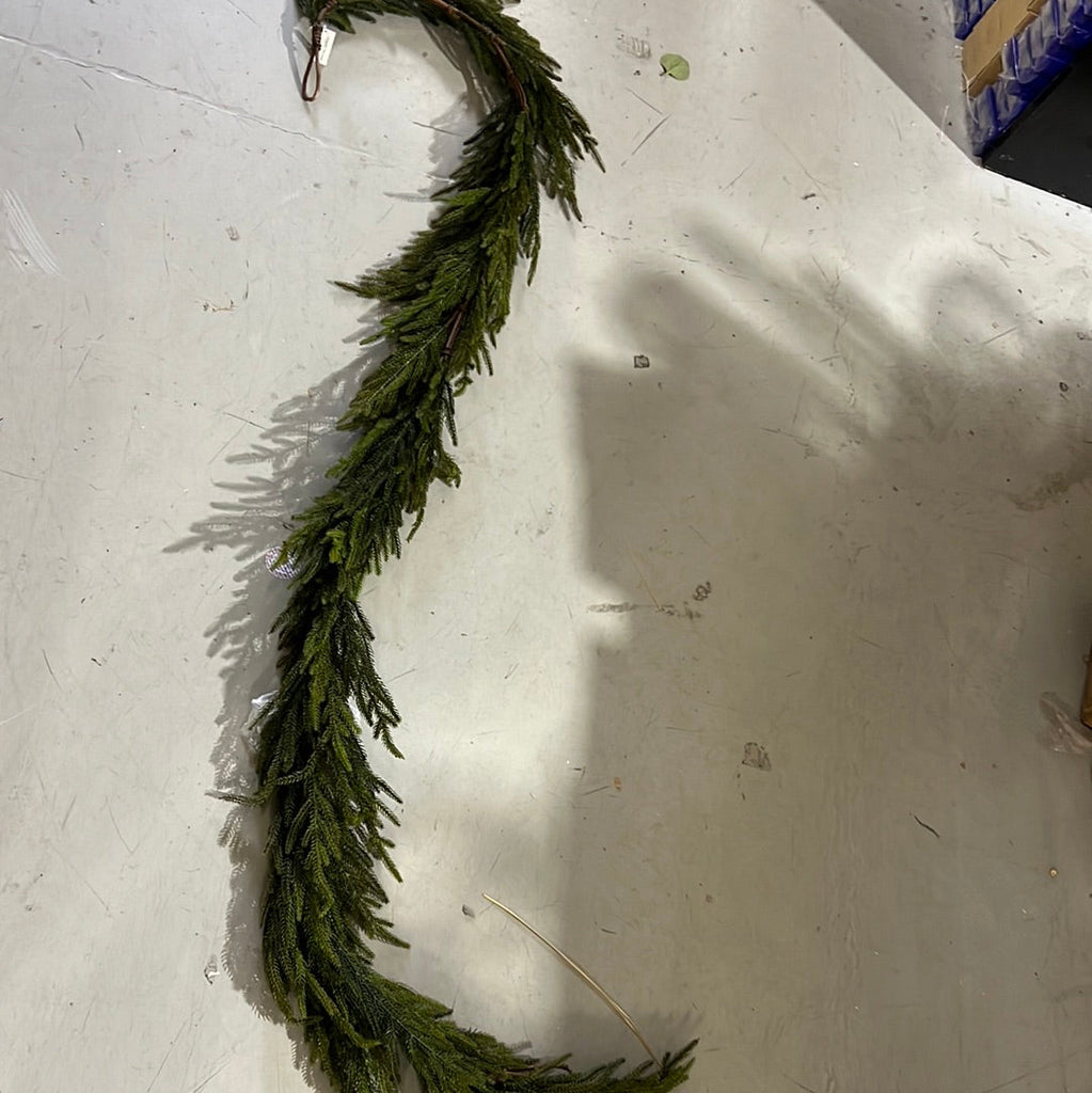 New 96” Real Touch Norfolk Pine Garland For Christmas decor(VD-FG96)