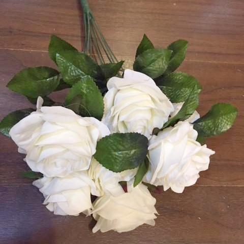 Cream Artificial Diamond Rose Bunch 10 head - Viva La Rosa