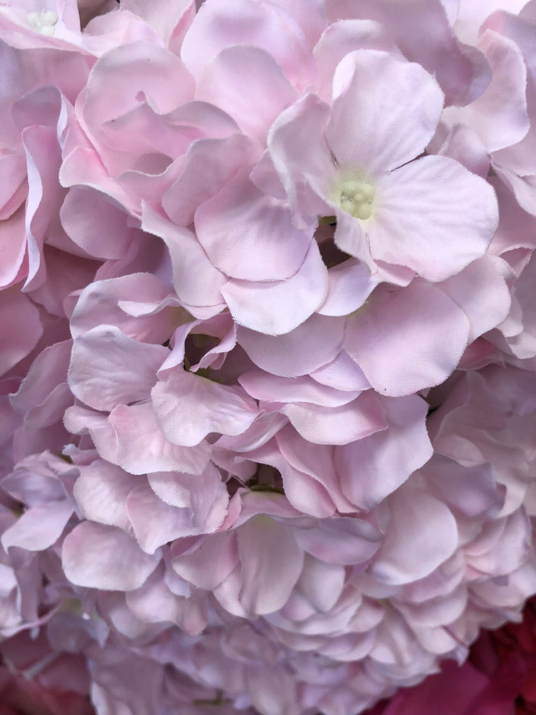 Artificial Flower Light Pink Hydrangea Bunch 7 head silk - Viva La Rosa