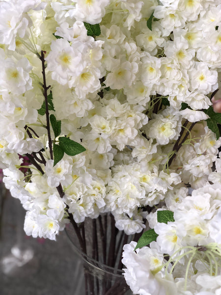 Artificial Cherry Blossom Sakura Cream wedding decoration silk fake flower - Viva La Rosa