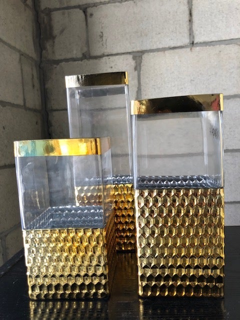 8” 10” &12” Honeycomb set of 3 glass vase - Richview Glass Wedding Supplies