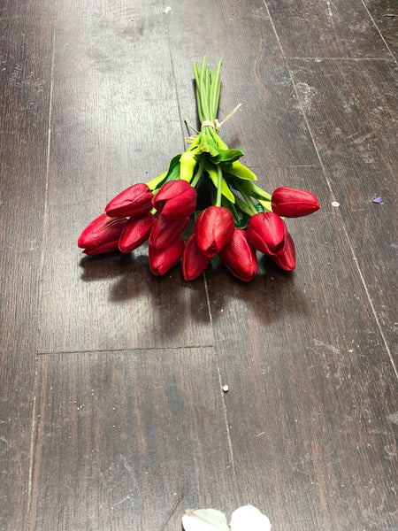 12xReal Touch PU flower Tulip artificial wedding decor Floramatique (Yellow)-E6E378A0 - Viva La Rosa