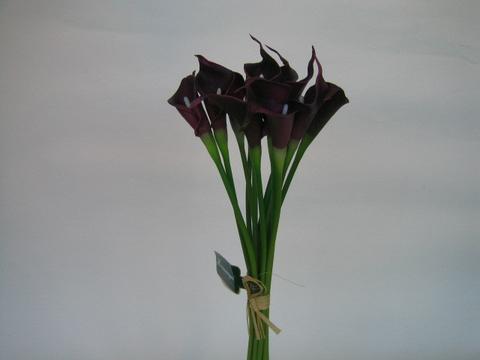 REAL TOUCH CALLA LILY LILIES MINI 12/BUNCH SB112 white