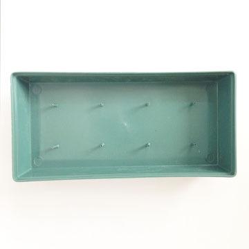 Rectangular 11" Designer DISH for Fresh Flowers ONE PIECE Green