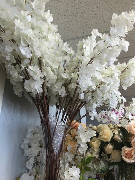 Artificial Cherry Blossom Sakura Cream wedding decoration silk fake flower - Viva La Rosa