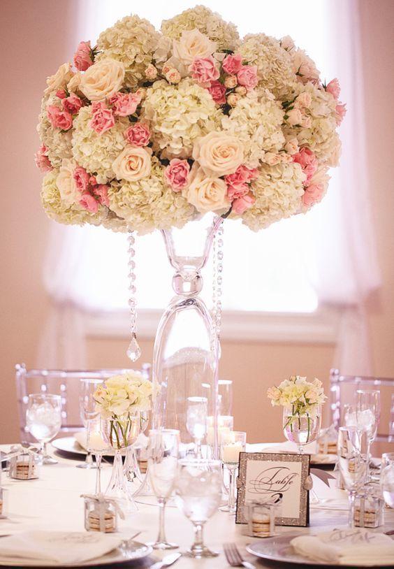 22"H Flared reversible glass vase table centerpieces - Viva La Rosa