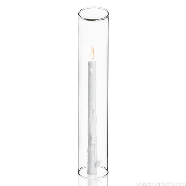 Hurricane Tube Candleholder glass 15"x3"