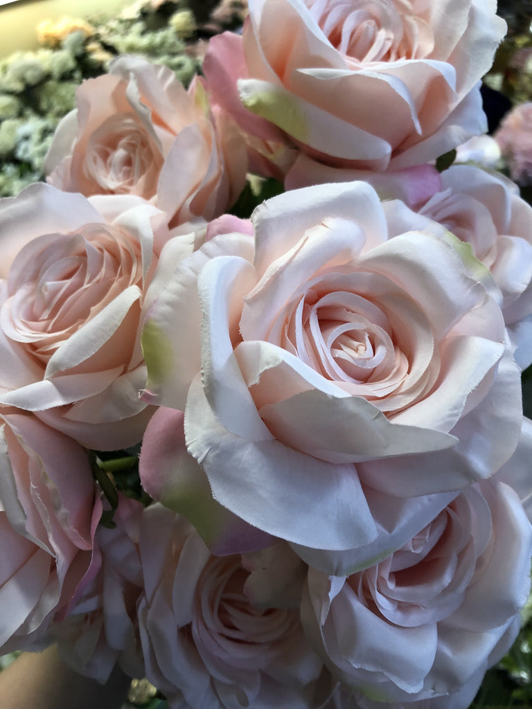 7 head Pink Sweet Rose artificial flower - Richview Glass Wedding Supplies