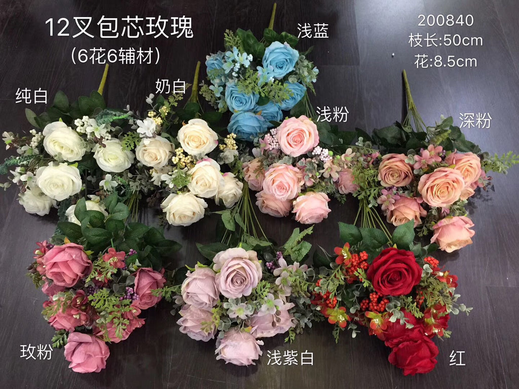 New lilac Roses with filler Artificial Flower