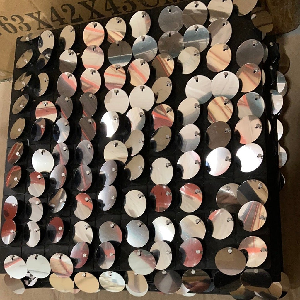 Sequin Backdrop Panel 12”x12” silver Mat