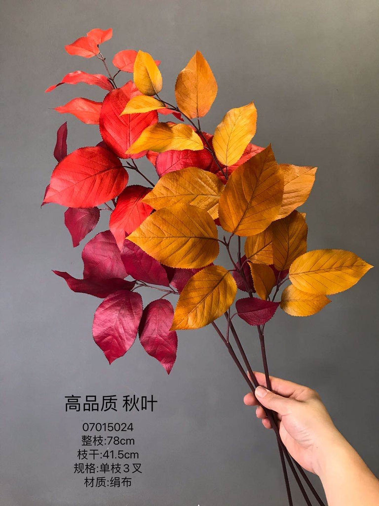 Fall leaf red Artificial long stem leaf greenery