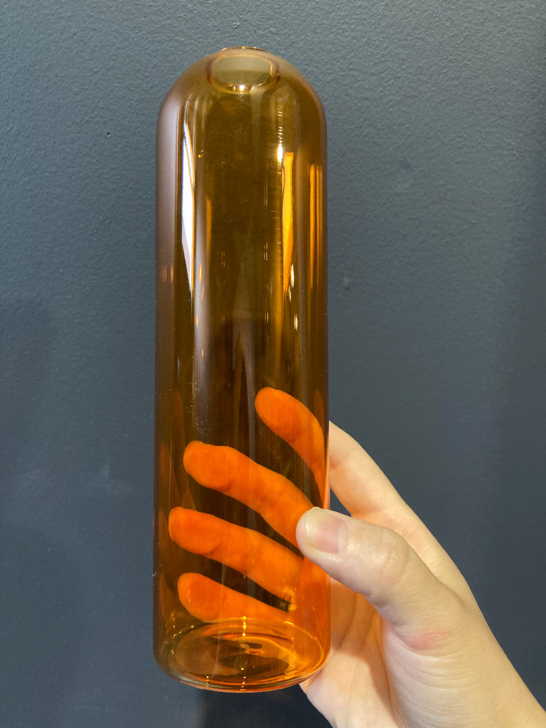 Amber 7.9" Bud Vase Lampwork Small vase wedding centerpiece