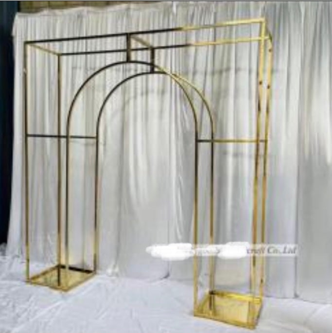 Stainless steel gold Korean Door Metal Backdrop Stand
