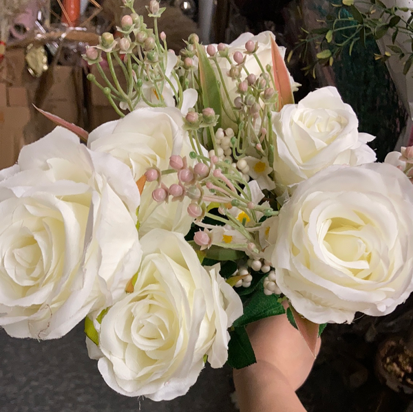 White ROSE BUNCH With filler