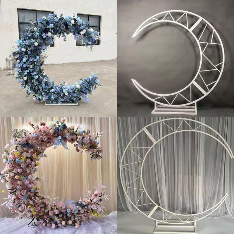 Moon Metal Backdrop (with flowers) Stand 2 meter