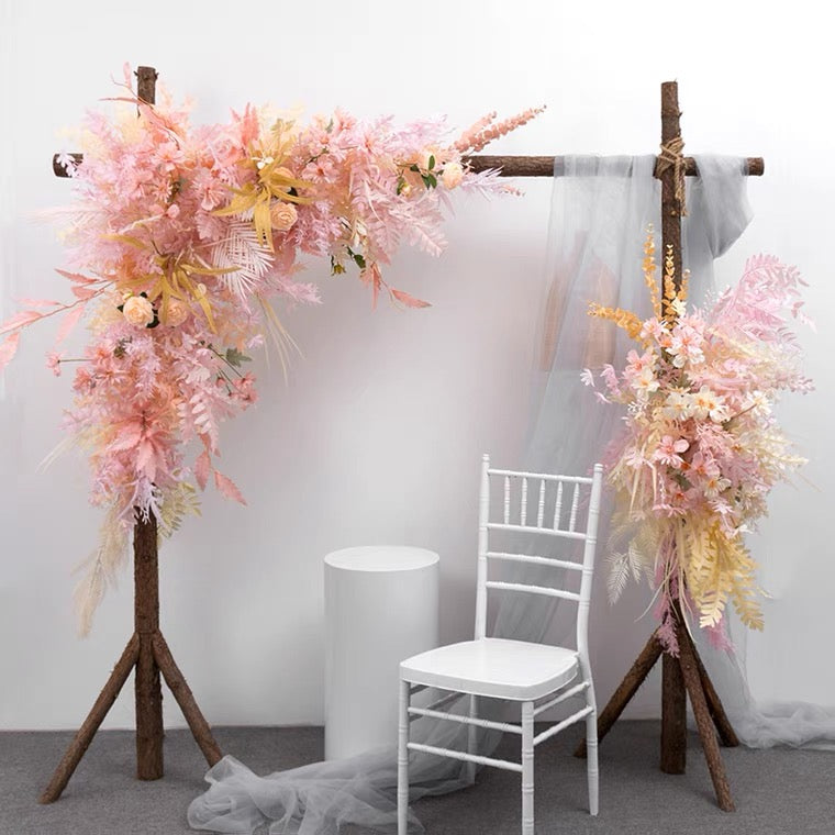 Backdrop Tieback Artificial Flower Arrangement pink red Cream