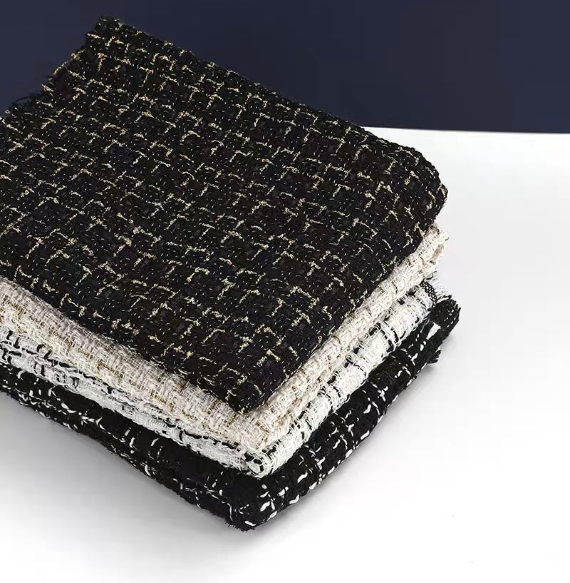 Fresh Flower Wrapping paper/fabric matte finish white with black trim