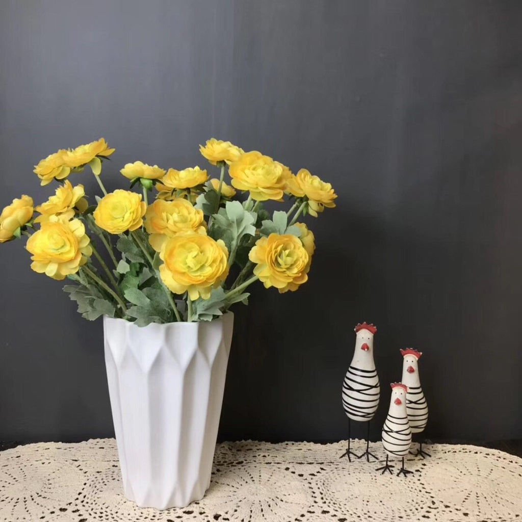 3 head yellow Single stem Ranunculus artificial flower