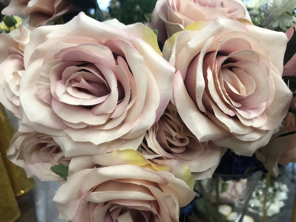 10 head Dusty Pink Rose Artificial flower rose