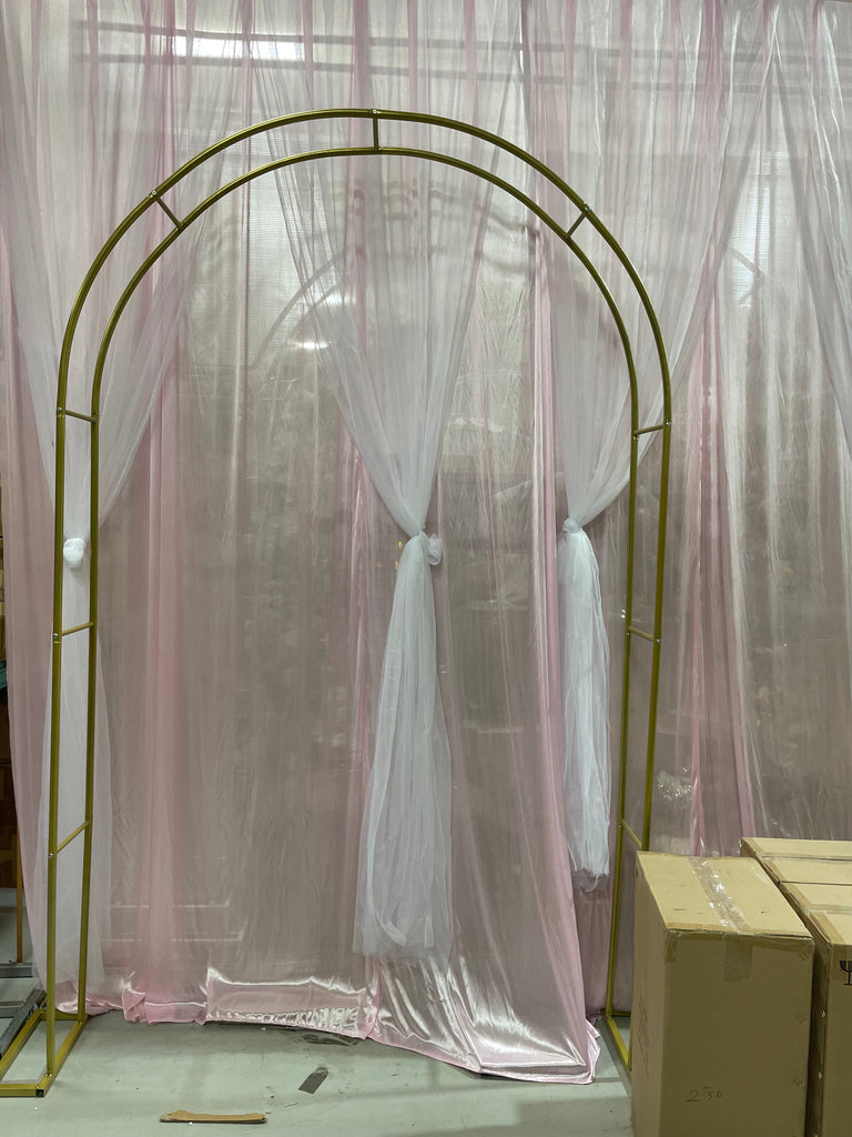 7 feet tall Metal Backdrop Stand Round double bar u shape Arch round