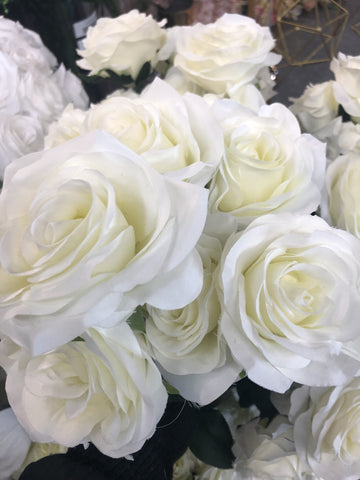 Cream Artificial Diamond Rose Bunch 10 head - Viva La Rosa