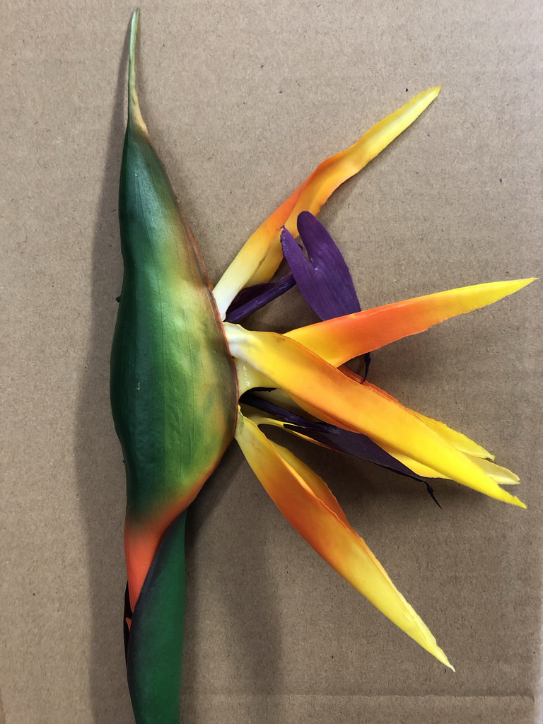 Birds of paradise orange for Wedding tropical artificial flower real Touch - Richview Glass Wedding Supplies