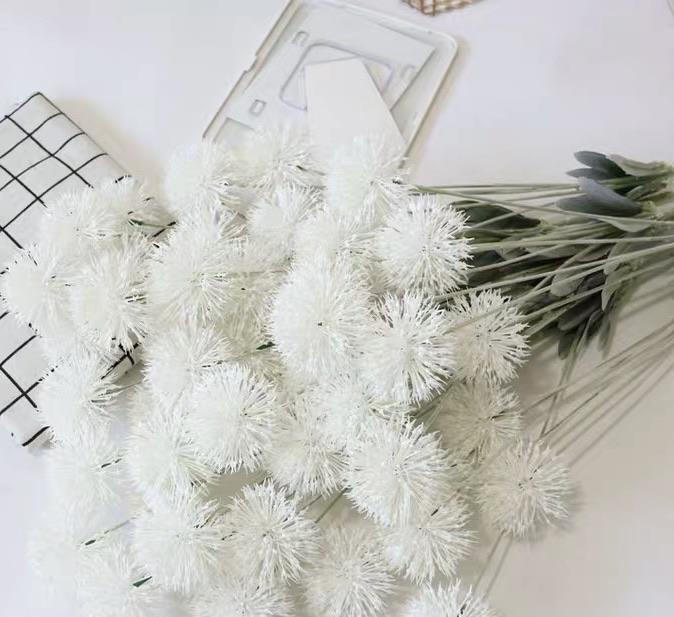 Plastic White/cream Pom Artificial Filler Flower