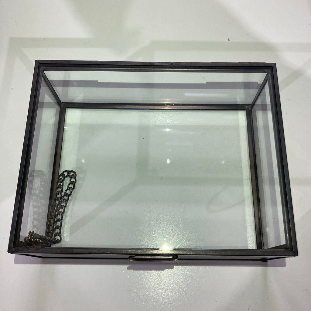 Black Geometric Rectangular Ring Box Jewelry Box (S)