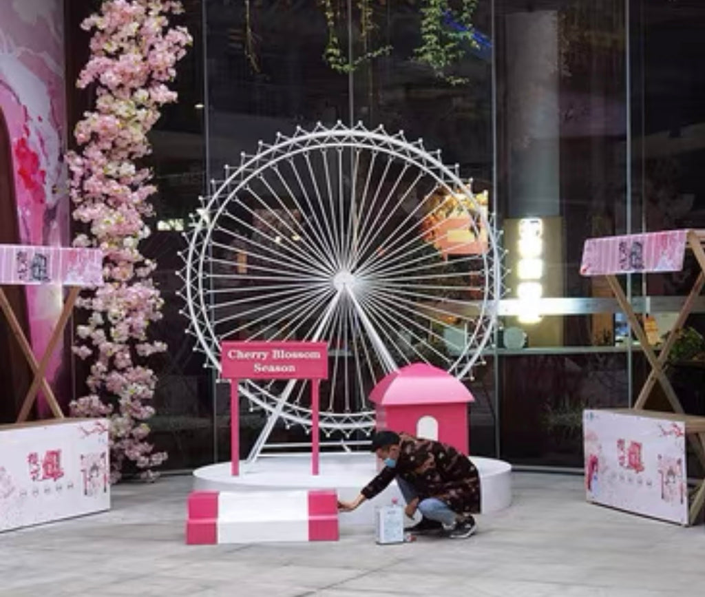 (L) White Metal Ferris Wheel Stand 2 meter