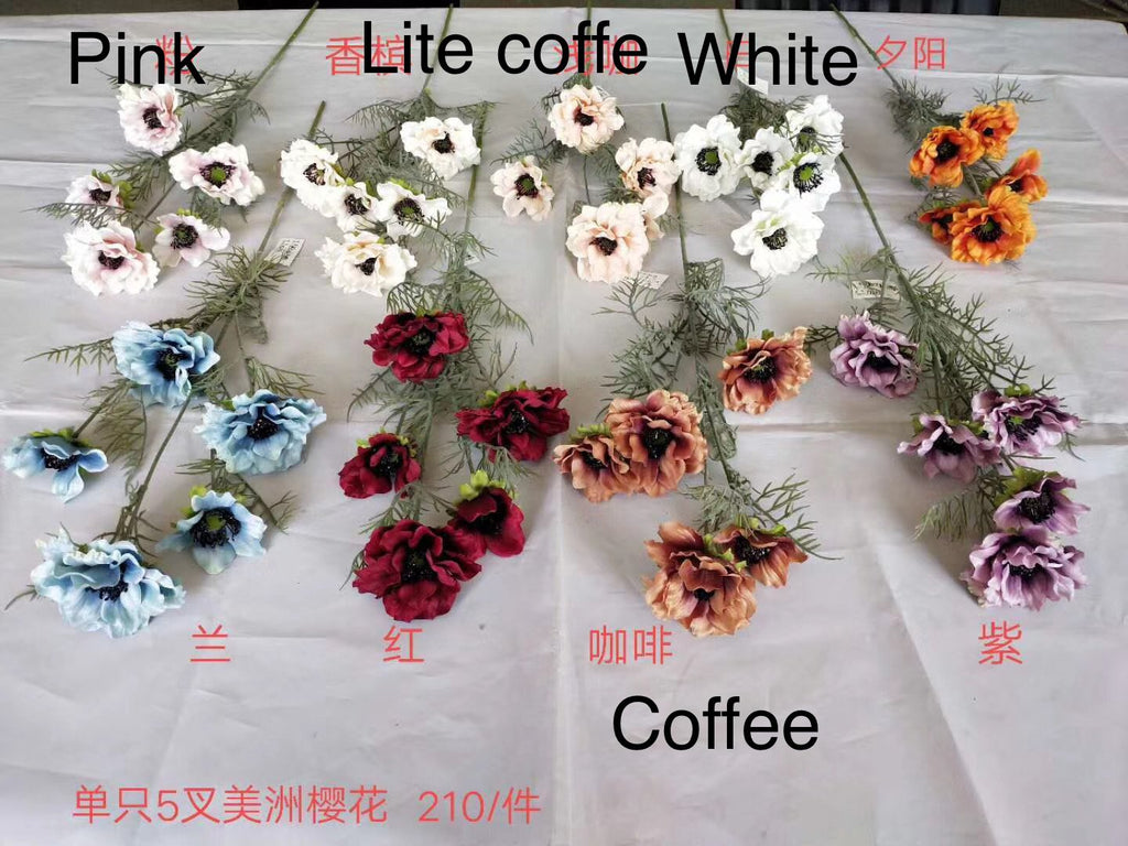 Silk large Poppy Black eye Susan Pink