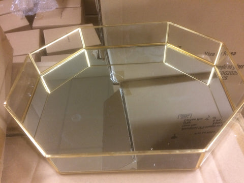 Nordic style gold 10” mirror bottom plate octagon
