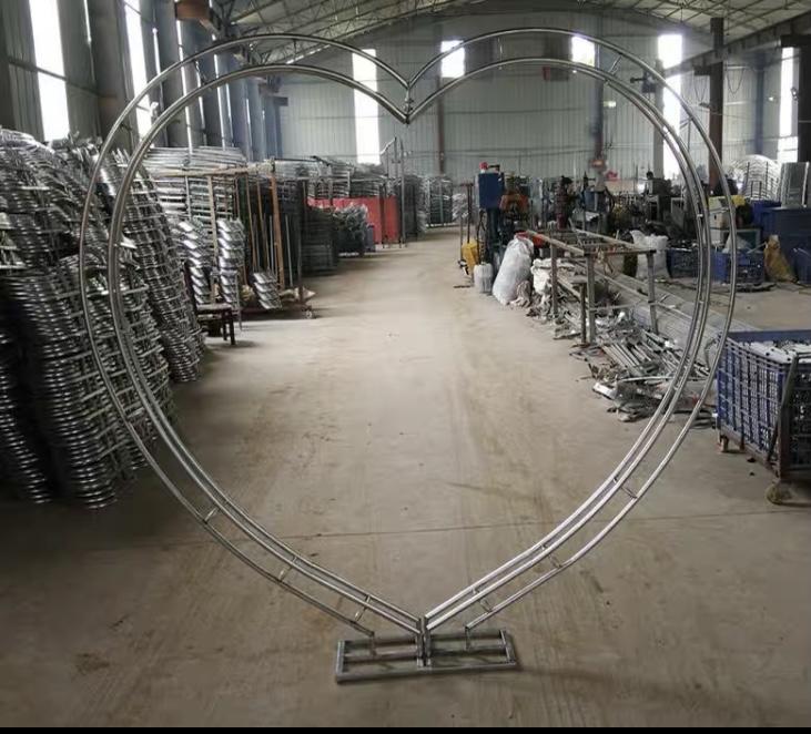 Silver heart Metal Backdrop Stand Arch 6.5 feet tall