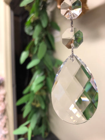 6" large crystal Tear Drop Pendant - Viva La Rosa