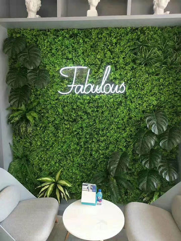 green backdrop wall panel