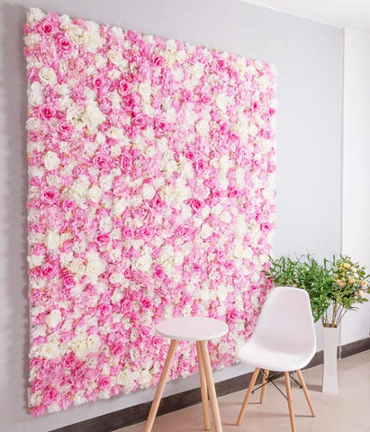 Backdrop Panel Roses Hydrangea Mat pink Artificial Flower Wall - Richview Glass Wedding Supplies