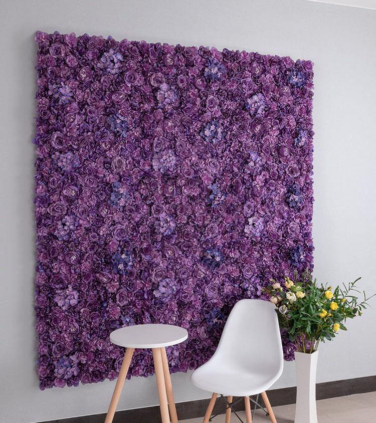 Backdrop Panel Roses Hydrangea Mat purple Artificial Flower Wall - Richview Glass Wedding Supplies