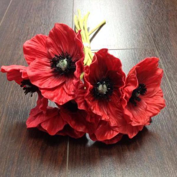 Poppy Black eye Susan bunch 6/bunch PU Material Floramatique Real Touch SB221 - Richview Glass Wedding Supplies