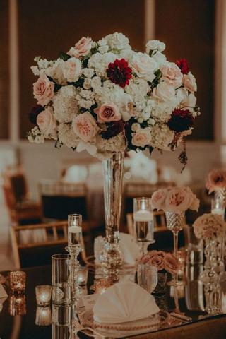GLASS CANDLEHOLDER SILVER 21" - Richview Glass Wedding Supplies