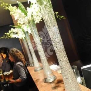 Clear bud Vase-V626 12" Slant Cut bud vase wedding centrepiece - Viva La Rosa