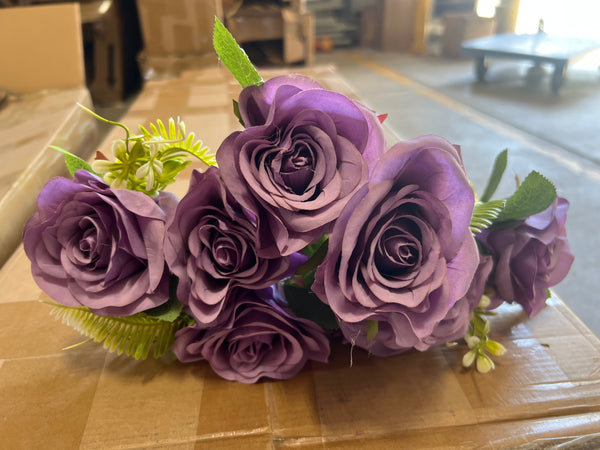 Garden Rose Bunch with filler( purple)