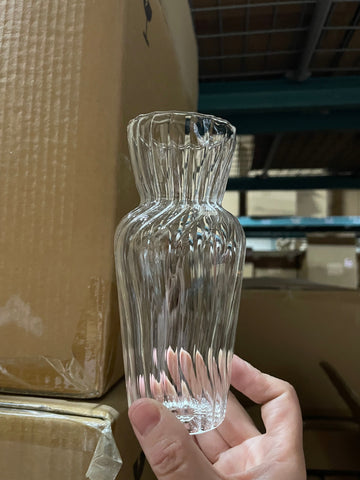 6” Rippled urn Bud Vase Lampwork Small vase wedding ripple