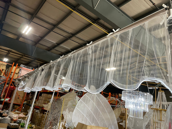 Hanging ceiling linen with lights